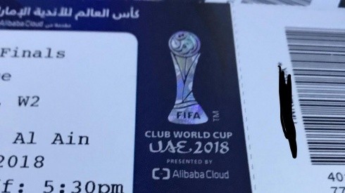 Una de las entradas para la semifinal del Mundial de Clubes.