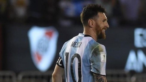 Lionel Messi en el Monumental: hace tres años, en el partido contra Chile por las Eliminatorias.