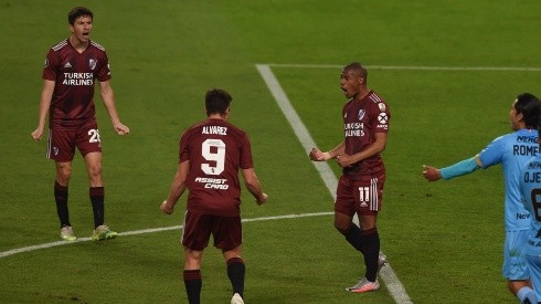El uruguayo marcó el 1-0 frente a Deportivo Binacional: lo gritó junto a Fernández y Álvarez.