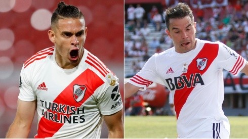 Rafael Santos Borré compartió en su Instagram una imagen con Javier Saviola, los dos goleadores de River se vieron cara a cara.