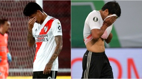 Jorge Carrascal y Robert Rojas vieron la roja ante Palmeiras en las semifinales de la Copa Libertadores 2020.