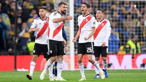 Gonzalo Montiel, Lucas Pratto, Nacho Fernández y Juanfer Quintero, todos futbolistas determinantes para el triunfo en Madrid ante Boca.