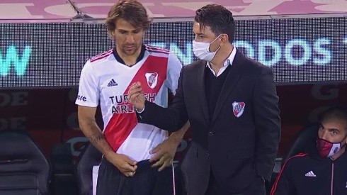 Leonardo Ponzio ingresó por Nicolás De La Cruz para disputar los últimos cinco minutos del partido entre River y Newell's por la Liga Profesional.