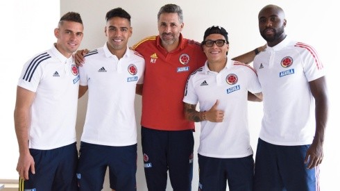 Rafael Santos Borré, Radamel Falcao, Mario Yepes, Juanfer Quintero y Éder Álvarez Balanta, los ex River que estuvieron juntos en la Selección Colombia.