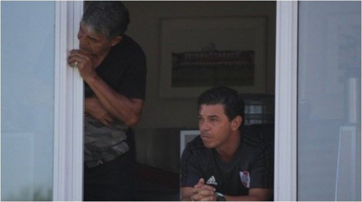 Marcelo Gallardo desde su ventanal en el River Camp