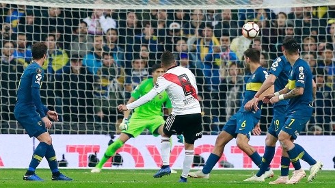 El gol de Quintero a Boca en Madrid, probablemente el más gritado de todos.