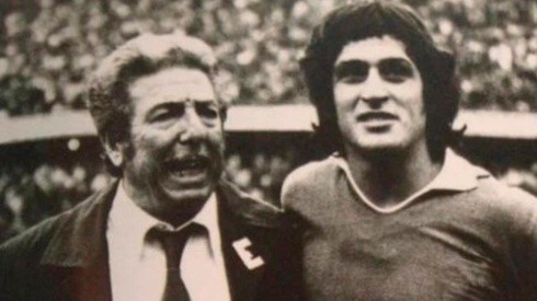 Labruna junto al Pato a quien dirigió entre 1975 y 1981 en River.