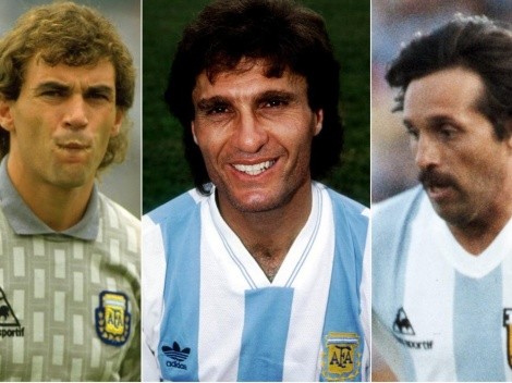 Los jugadores de River campeones del mundo con Argentina