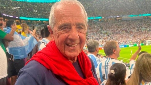 El ex presidente de River alentó a la Selección Argentina ante México en el Lusail Stadium.