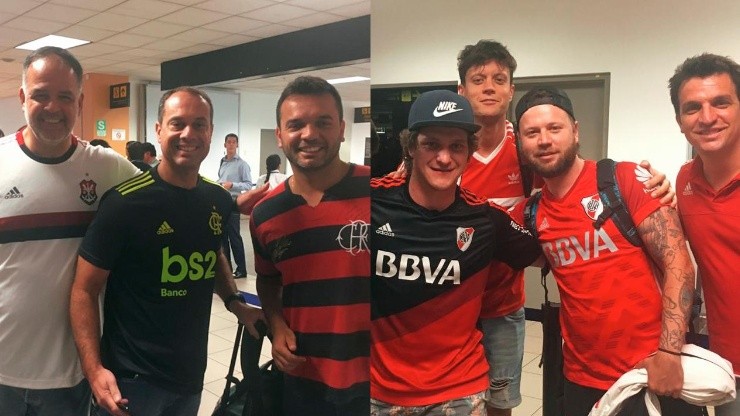 Fanáticos de ambos clubes están llegando al aeropuerto de Lima.