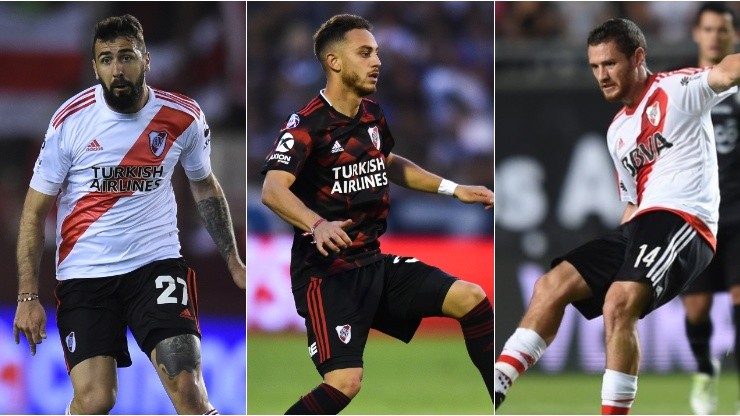 Lucas Pratto, Nahuel Gallardo y Joaquín Arzura, los tres que deben retornar en junio al Millonario.