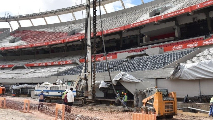 Las obras en el estadio Monumental no cesan