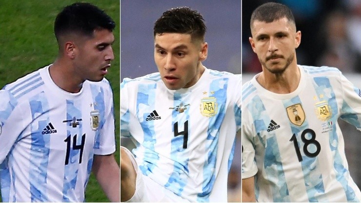 Exequiel Palacios, Gonzalo Montiel y Guido Rodríguez, tres de los seis ex River que irían al Mundial de Qatar.