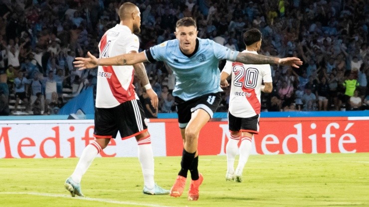 Vegetti convirtió los dos goles de Belgrano frente a River por la segunda fecha de la Liga Profesional.