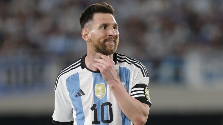 Lionel Messi en el Monumental ante Panamá.