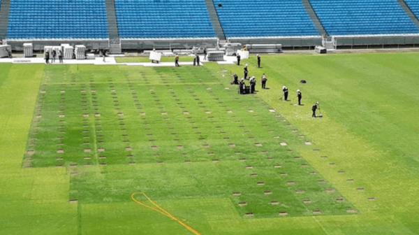 Así está el Arena do Gremio a pocos días del partido.