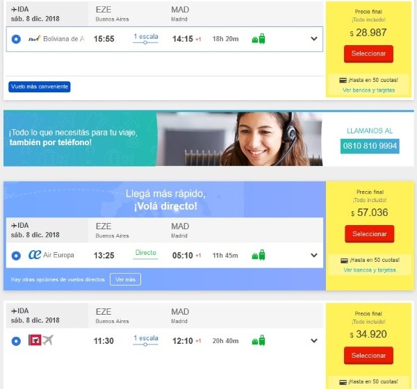 Datos obtenidos de despegar.com