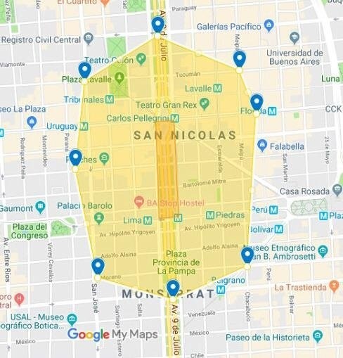Mapa del operativo policial para el Superclásico en Madrid.