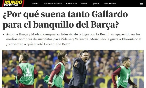 TERRIBLE BOMBA: "Gallardo asumirá en Diciembre en Barcelona"