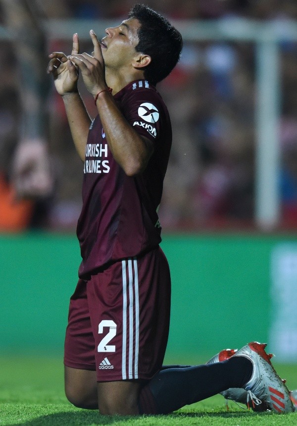 El festejo del paraguayo tras convertir el 2-1. El festejo del paraguayo tras convertir el 2-1.
