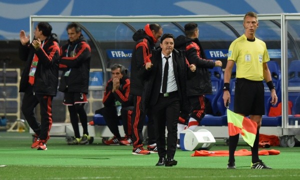 Puños apretados luego de la clasificación a la final del Mundial de Clubes en Japón (Archivo)