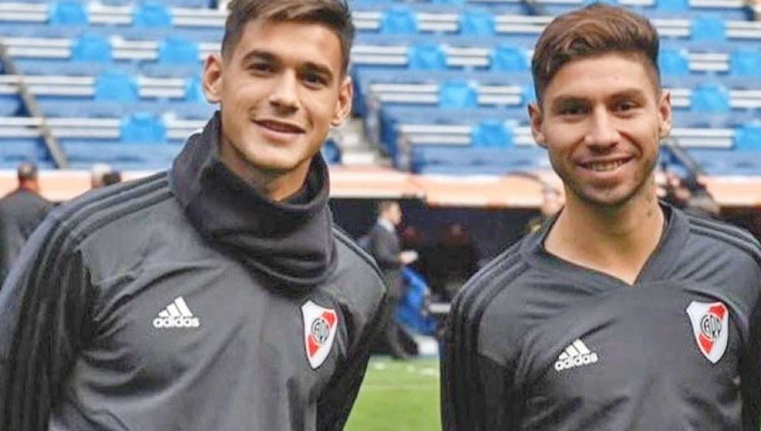 El Chino y Cachete, siempre inseparables en su etapa en River (Archivo)