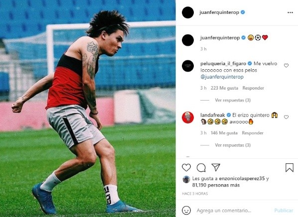 La foto que subió Juanfer a sus redes sociales (Captura)