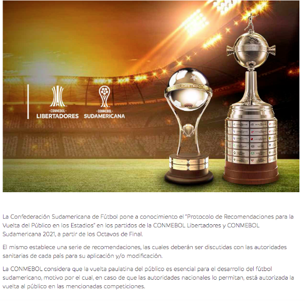 El comunicado de Conmebol.