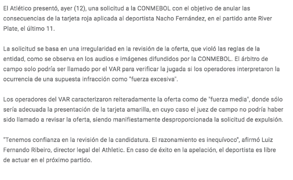 El comunicado completo de Mineiro.