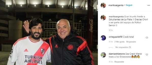 El comentario de Ariel Ortega en la foto del Chori Domínguez (Captura)