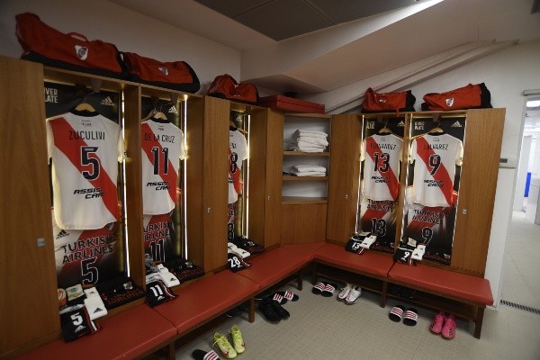 El vestuario del Millonario a la espera del partido. (Foto: Prensa River).