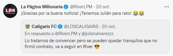 tuit los caligaris julian alvarez