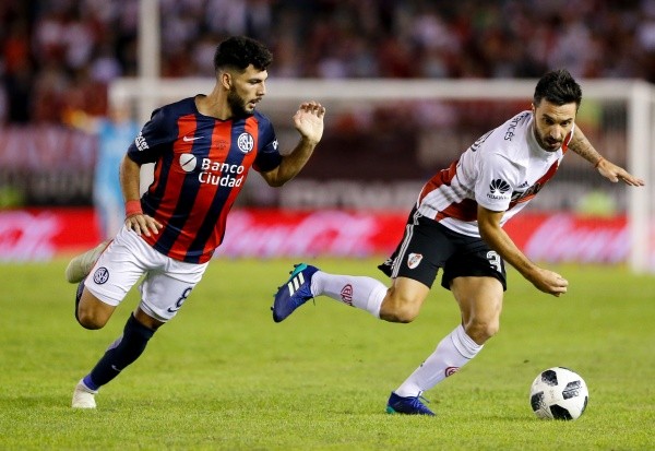 Gudiño enfrentó varias veces a River con la camiseta del Ciclón. (Foto: Getty).