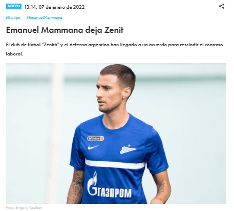 El anuncio del Zenit (fc-zenit.ru)