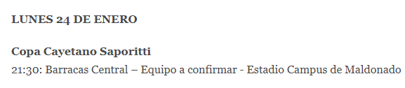 Página de ESPN, empresa organizadora del evento