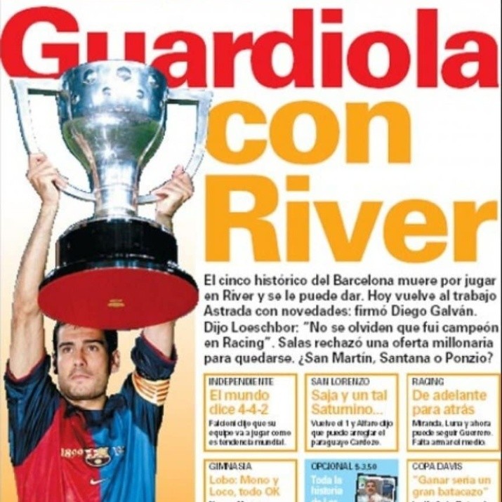 El sondeo de River por Guardiola fue tapa del Diario Olé (Diario Olé)