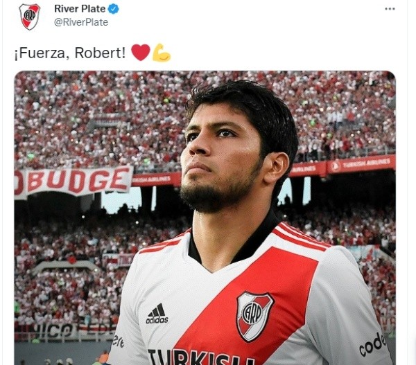 La cuenta oficial del Millonario y su respaldo a Robert