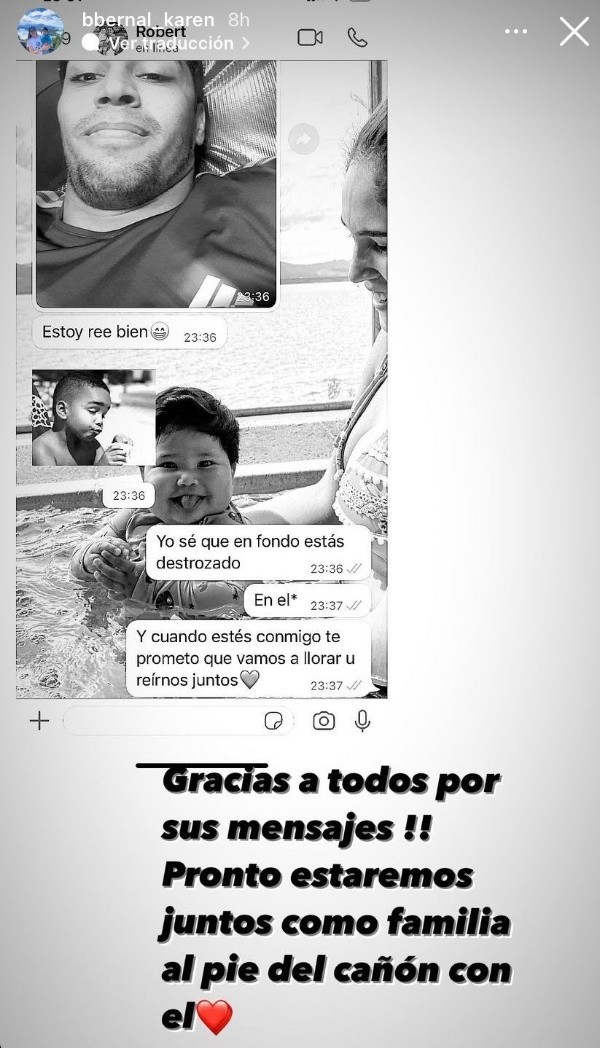 El chat de Karen con Robert.