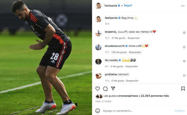 La foto que compartió Felipe Peña en redes sociales.