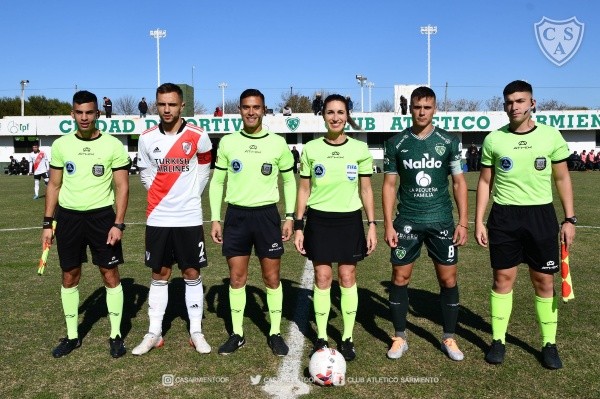 Leandro Peña fue el capitán de River en el triunfo frente a Sarmiento en Junín. (Foto: Prensa Sarmiento).
