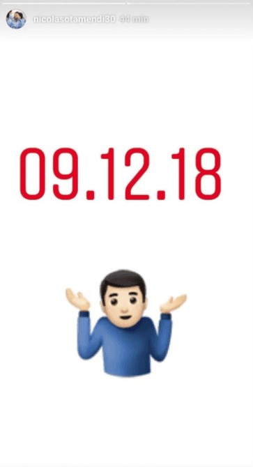 Una de las historias que subió Otamendi a su Instagram en el último tiempo…