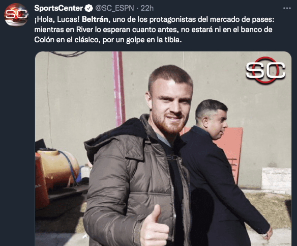 El cordobés estuvo mirando desde afuera el partido de sus compañeros y evitó dar declaraciones.