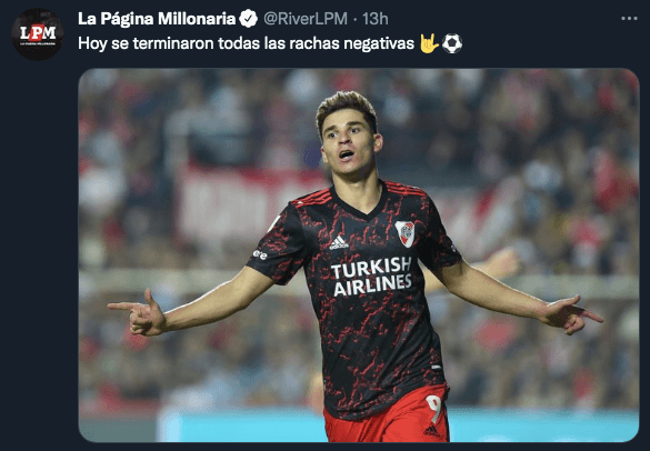 El festejo de Julián, que quedó a dos goles de alcanzar a Borré como máximo artillero de la era Gallardo.