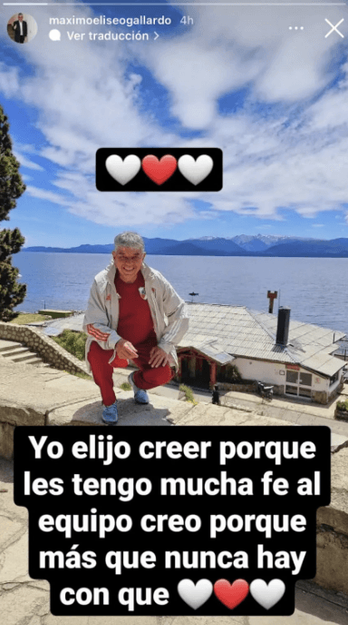 La publicación que hizo Máximo en Instagram.