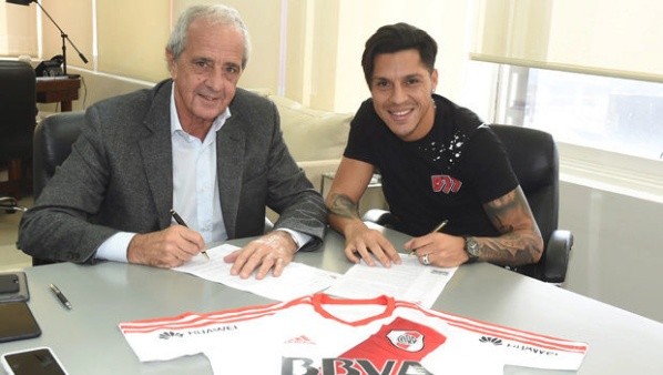 Enzo Pérez y el sueño cumplido (Foto: Prensa River)