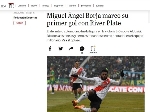 El tradicional Diario El Espectador y el debut en la red para Borja.