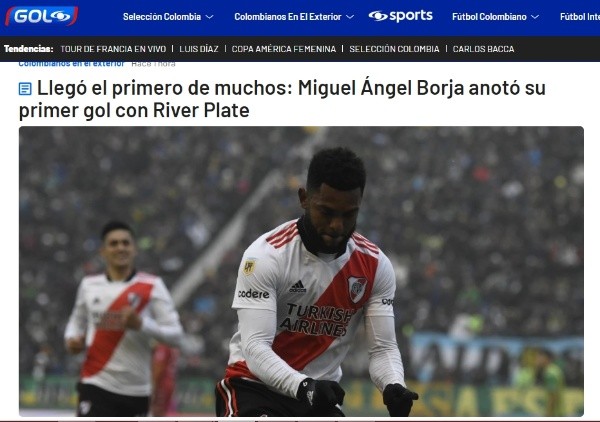 “Llegó el primero de muchos”; tituló Gol Caracol
