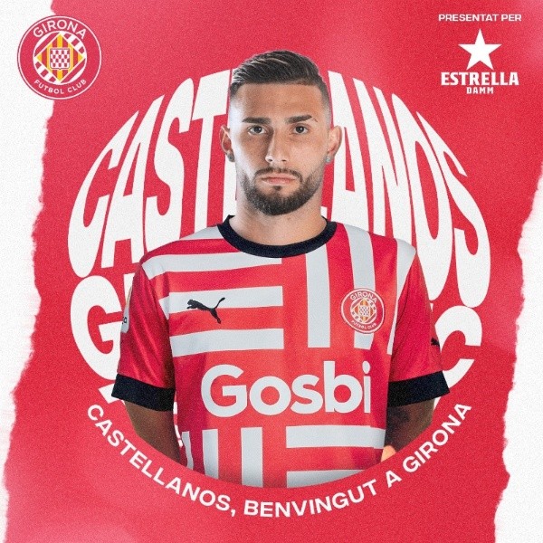 Girona le dio la bienvenida a Castellanos, cuyo contrato será a préstamo por un año.