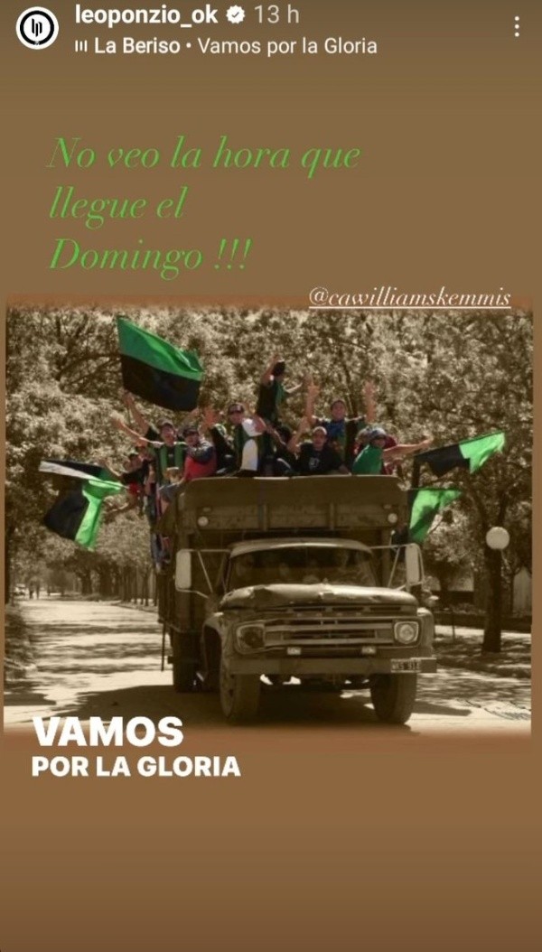 La historia de Instagram de Leo Ponzio