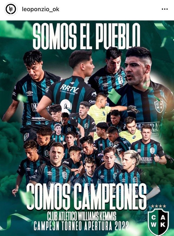 El posteo de Leo Ponzio en su cuenta de Instagram